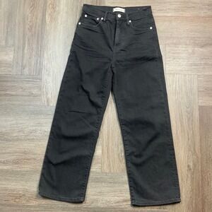 Madewell Slim Wide Leg Crop Jeans Womens 26 Black Denim Boho Classic Preppy